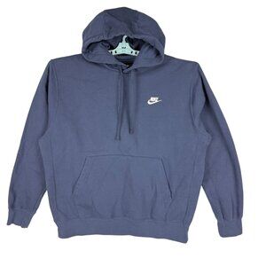 Nike Mens Pullover Navy Blue Hoodie Sweatshirt Size Large Logo Drawstring Pocket